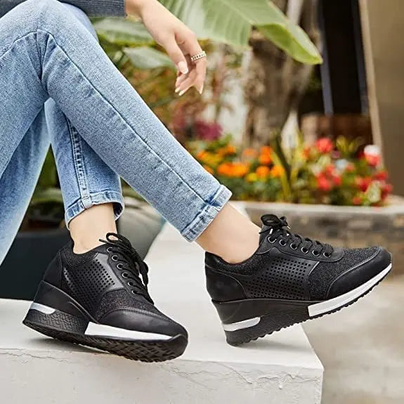 Bertha - Komfortable Wedge Ankel Sneakers med skridsikker sål-Sneakers-Lundbutik-Lund Butik