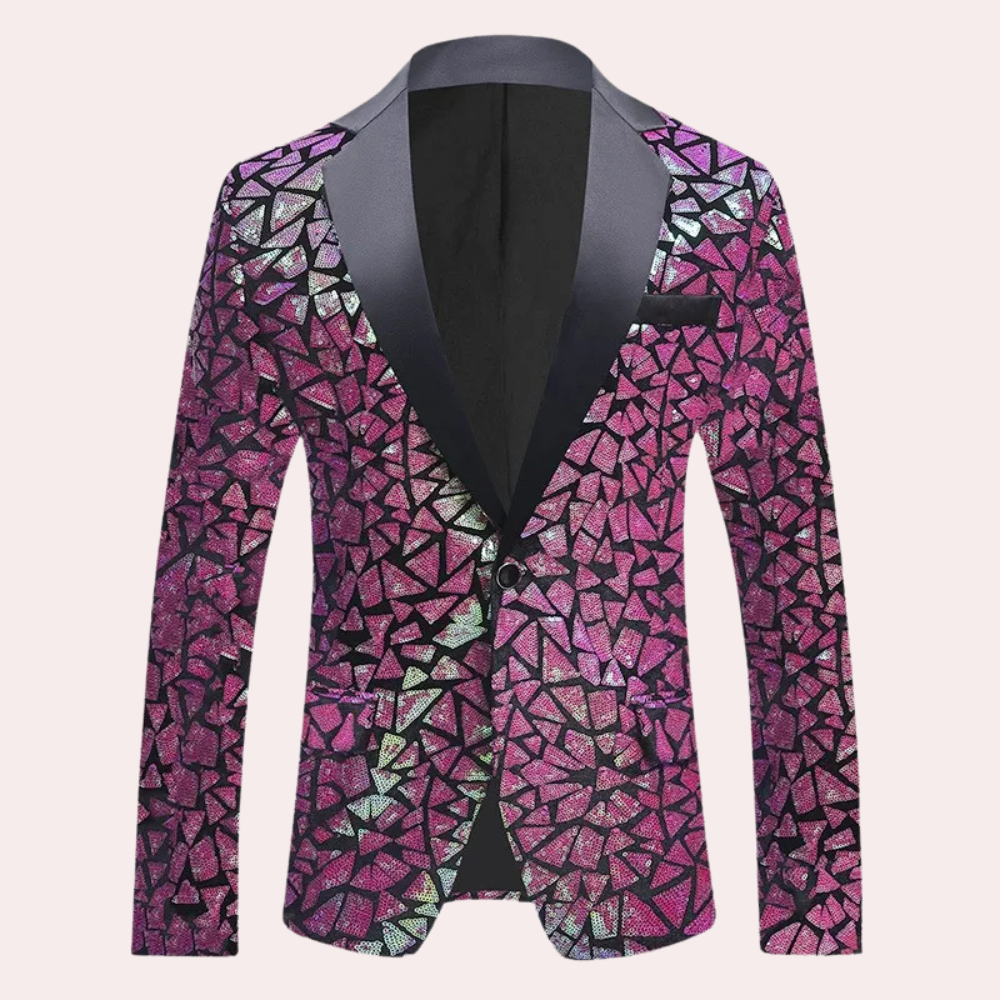 Adrian - Luxe Sequin Blazer med enkeltknapslukning Lund Butik