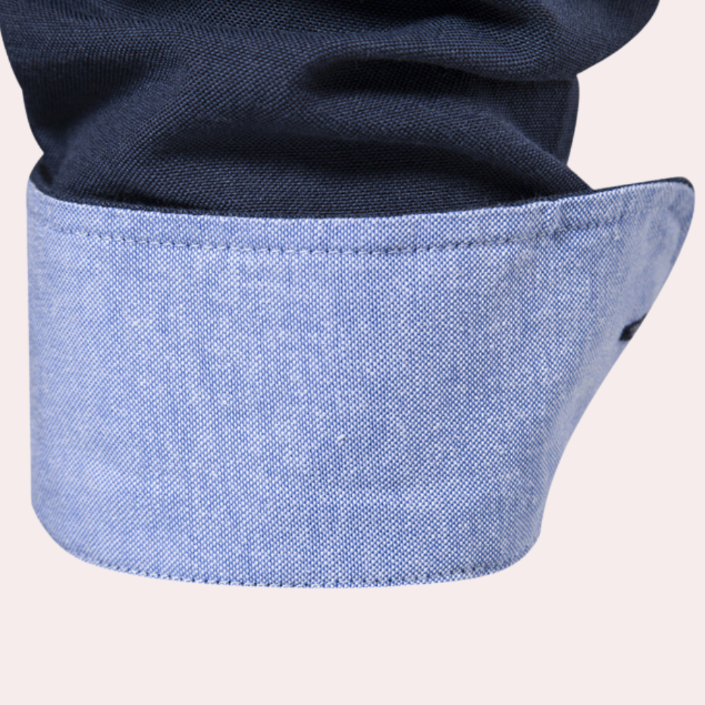 Alaric - Slim fit skjorte med turndown krave langt ærme og knapper Lundbutik