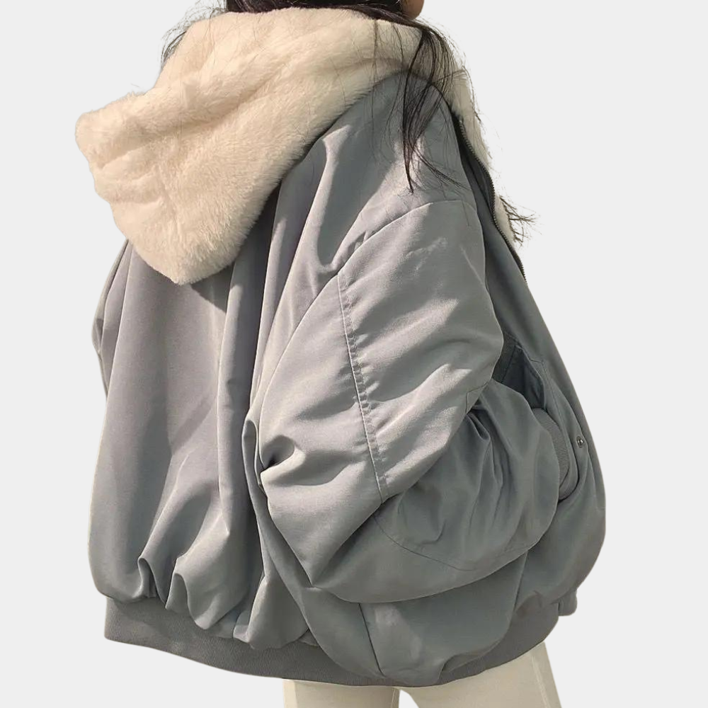 Emilia - Overdimensioneret fleeceforet jakke med langt ærme og lommer Lundbutik