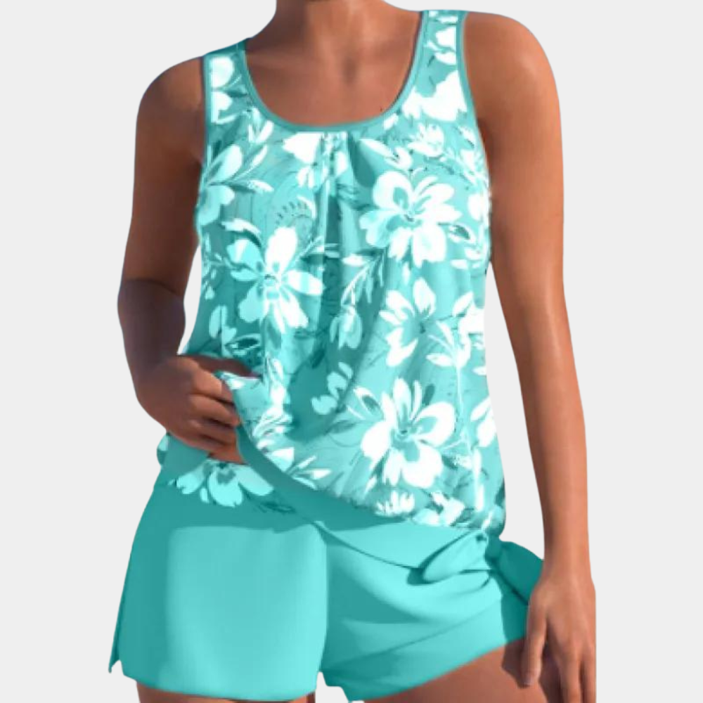 Sophie - Behagelig bikini med blomsterprint og kort badedragt Lundbutik