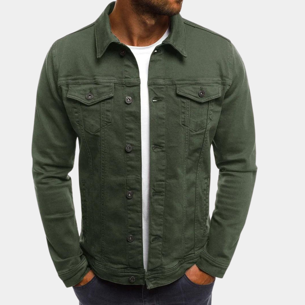 Aksel - Casual slank pasform jakke med langt ærme og knapper Lundbutik