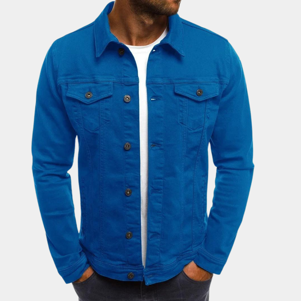 Aksel - Casual slank pasform jakke med langt ærme og knapper Lundbutik