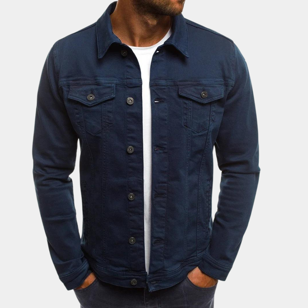 Aksel - Casual slank pasform jakke med langt ærme og knapper Lundbutik