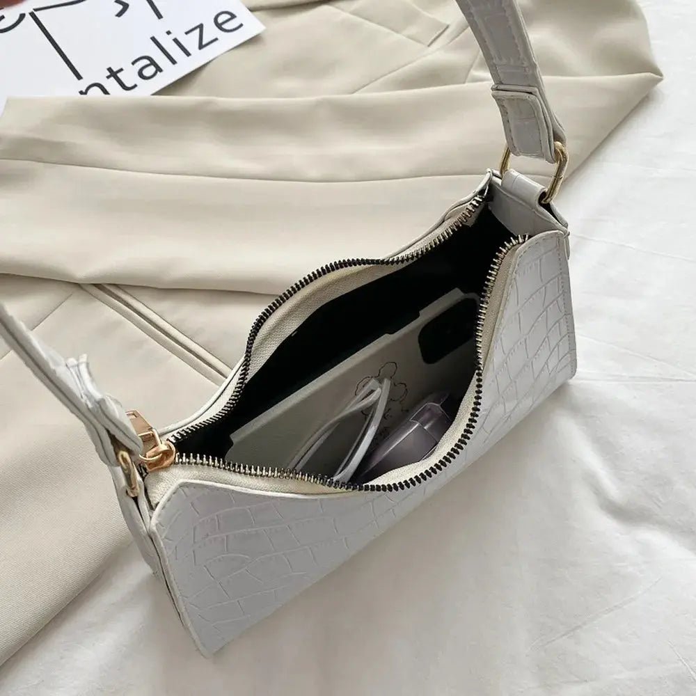 Blanca - Slidstærk generøs opbevaring Retro skuldertaske med lynlås-Apparel & Accessoiries-Lundbutik-Lund Butik