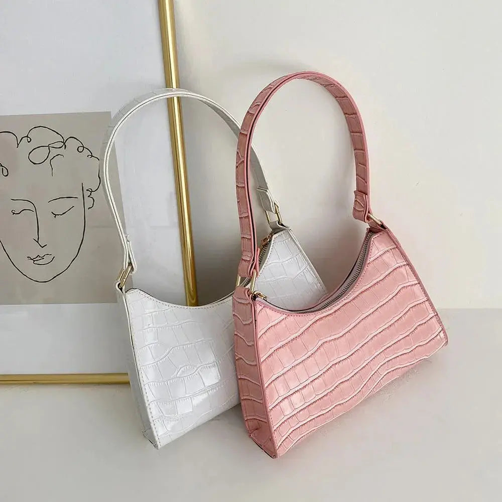 Blanca - Slidstærk generøs opbevaring Retro skuldertaske med lynlås-Apparel & Accessoiries-Lundbutik-Lund Butik