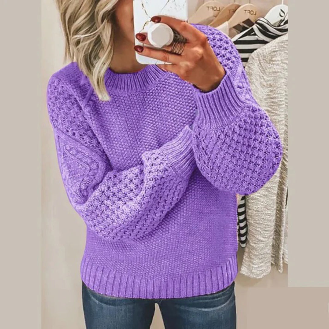 Silvia - Behagelig varm trøje med rund hals og langt ærme Lundbutik