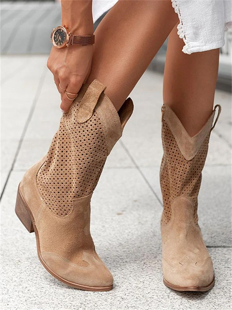 Lene - Behagelige støvler med cowboy-design