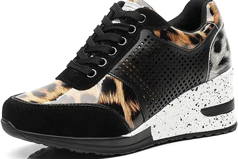 Bertha - Komfortable Wedge Ankel Sneakers med skridsikker sål-Sneakers-Lundbutik-Leopard-35-Lund Butik