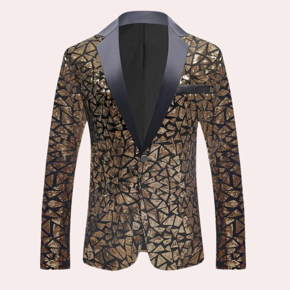Adrian - Luxe Sequin Blazer med enkeltknapslukning Lund Butik