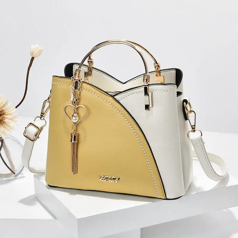 Briana - Elegant skuldertaske med justerbare stropper-Apparel & Accessoiries-Lundbutik-Gul/Hvid-Standard-Lund Butik