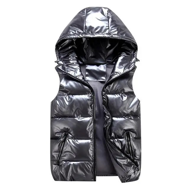 Anselm - Ærmeløs hættetrøje jakke med lynlås og lommer-Jackets-Lundbutik-Mørkegrå-2XS-Lund Butik