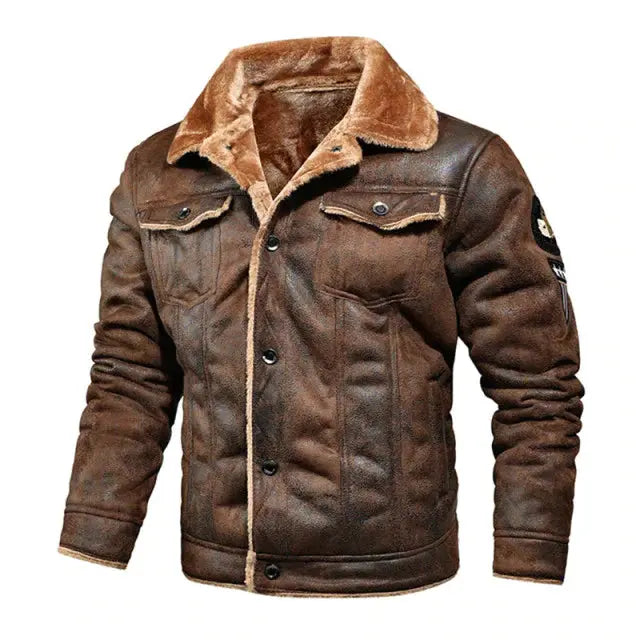 Carl - Varm langærmet jakke med knapper og lommer-Jackets-Lundbutik-Brun-M-Lund Butik