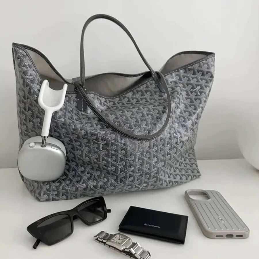 Camila – Rummelig Dame Tote Håndtaske med Indvendige Lommer-Handbags-Lundbutik-Grå-Standard-Lund Butik