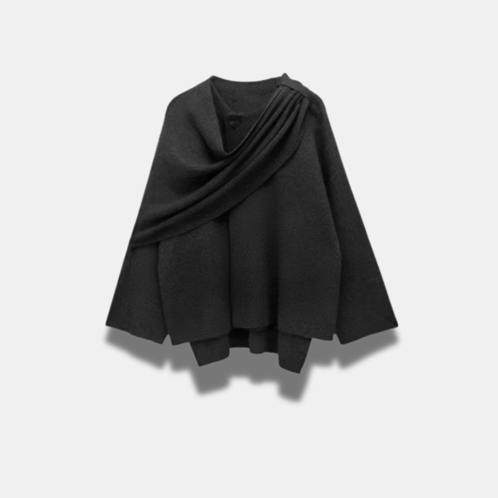 Emilia - Casual cropped strikfrakke med tørklædekrave Lundbutik