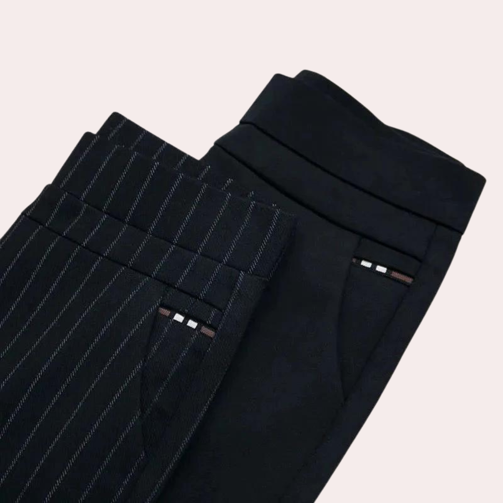 Britta - Smal pasform Elastisk talje stretchy bukser med lommer Lundbutik