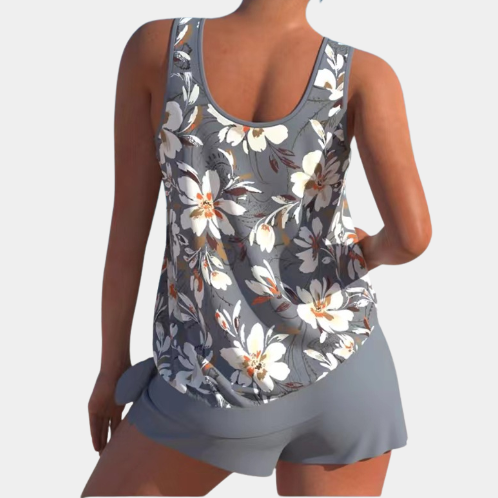 Sophie - Behagelig bikini med blomsterprint og kort badedragt Lundbutik