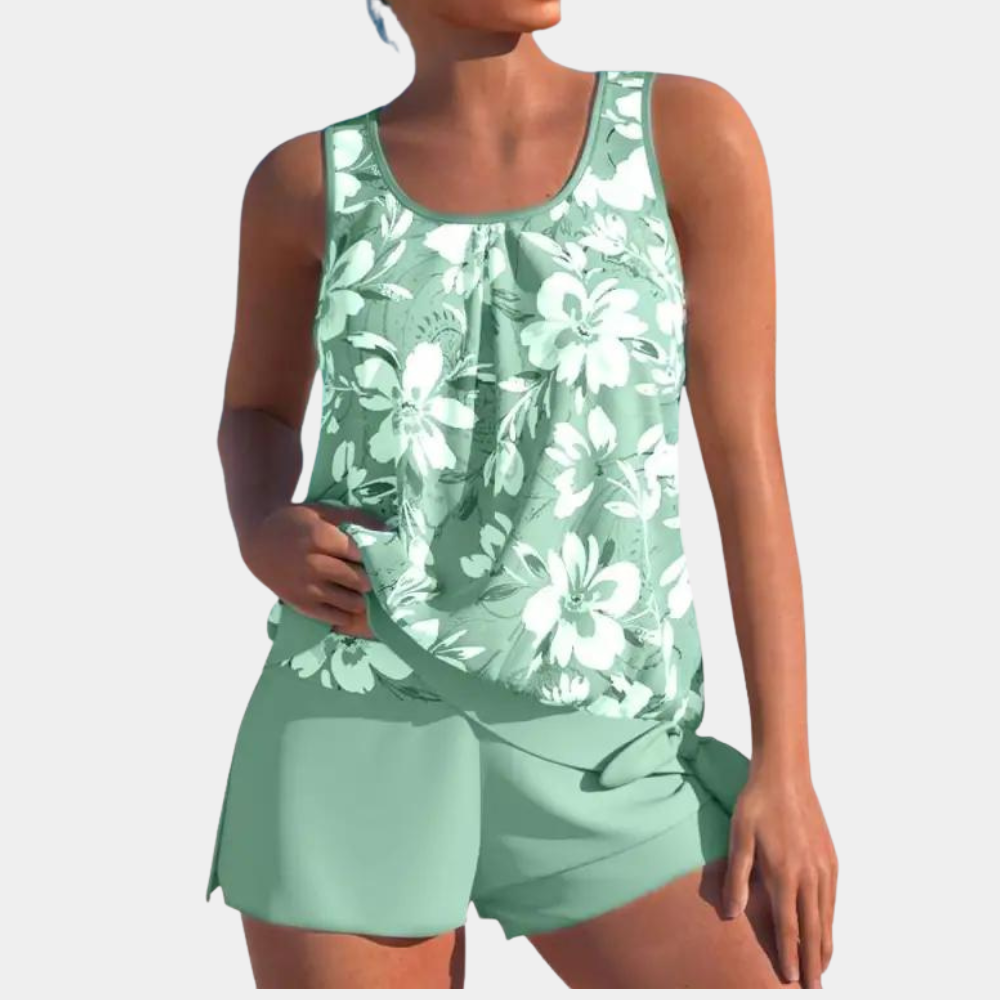 Sophie - Behagelig bikini med blomsterprint og kort badedragt Lundbutik