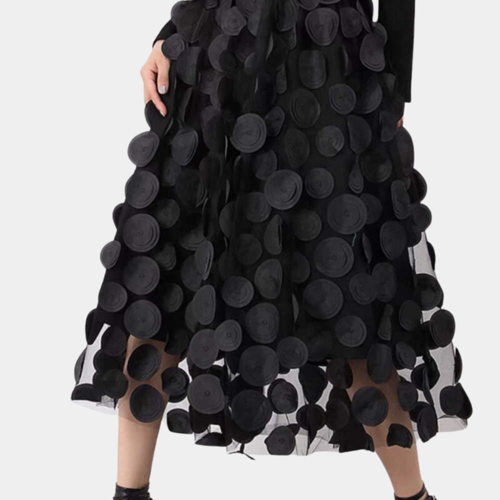 Tanja - Casual højtaljede tylnederdele med polkaprikker Lundbutik