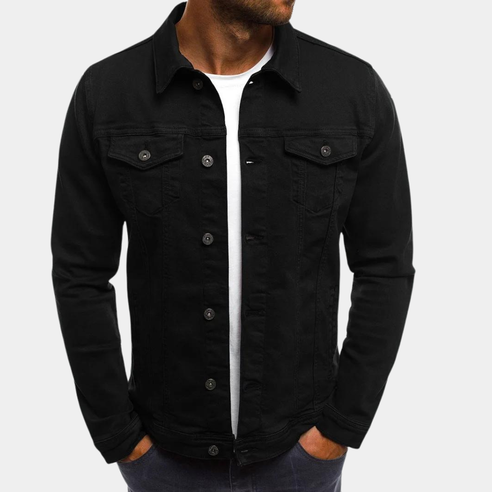 Aksel - Casual slank pasform jakke med langt ærme og knapper Lundbutik