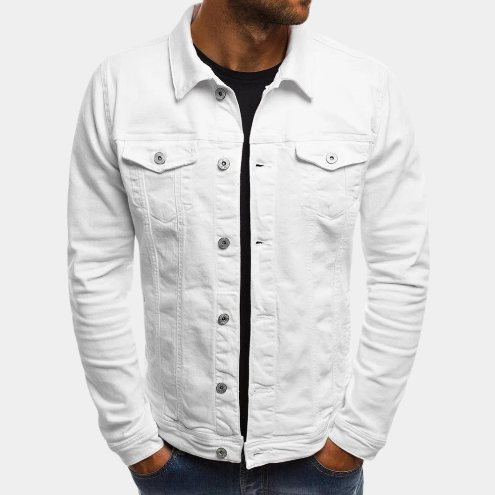 Aksel - Casual slank pasform jakke med langt ærme og knapper Lundbutik