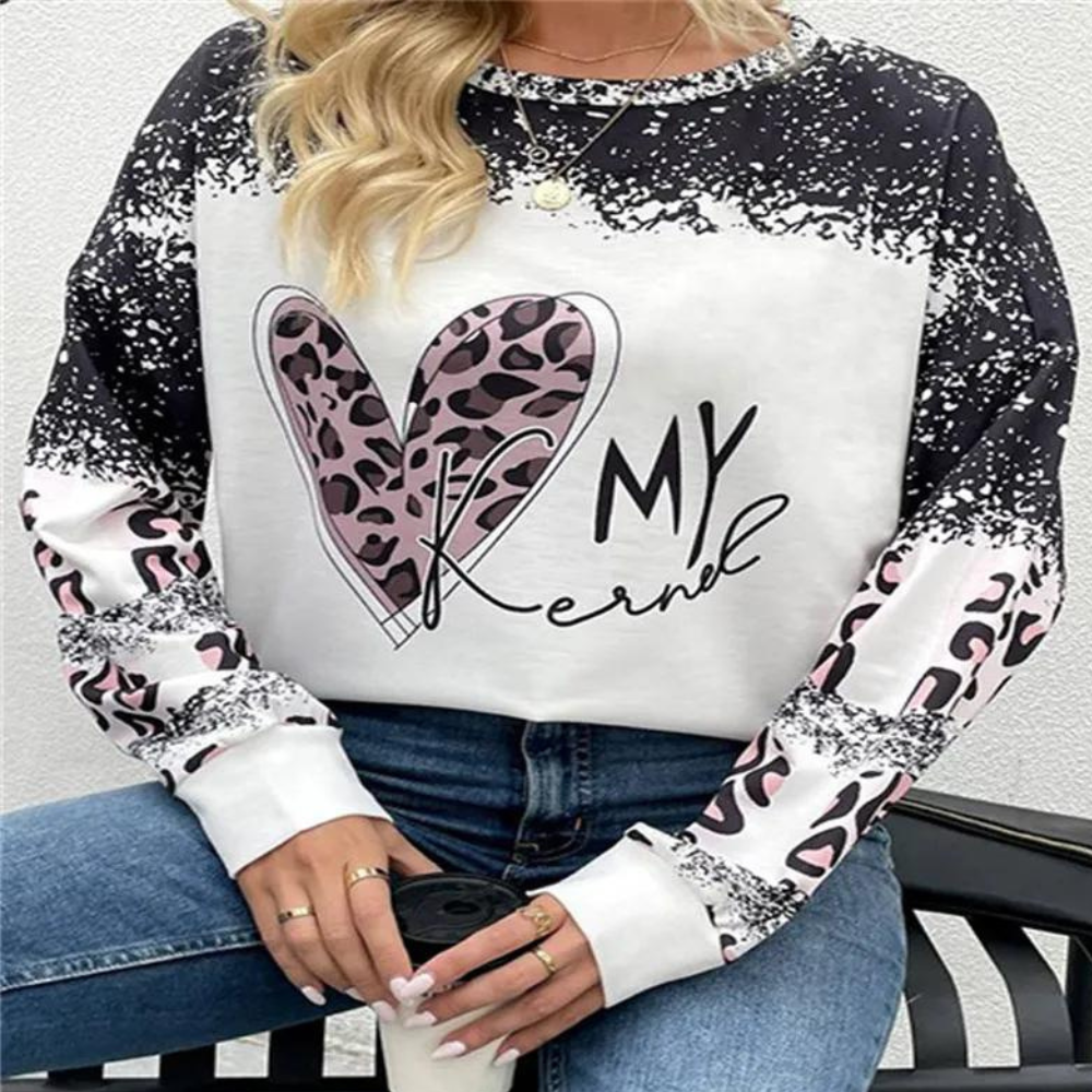 Marisa - Afslappet trøje med rund hals og langt ærme Lundbutik