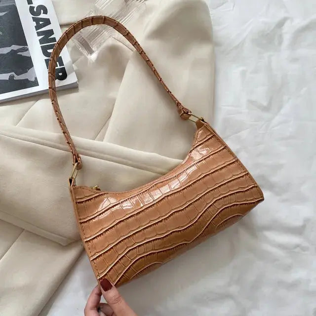 Blanca - Slidstærk generøs opbevaring Retro skuldertaske med lynlås-Apparel & Accessoiries-Lundbutik-Khaki-Standard-Lund Butik