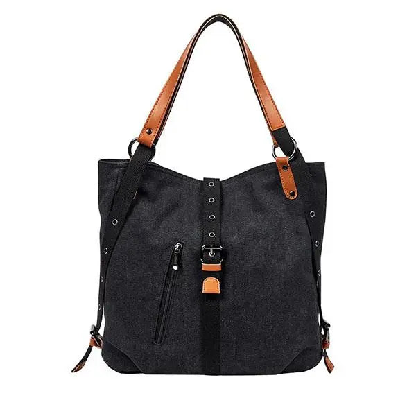 Imani - Stilfuld stor taske med transformerbare stropper-Apparel & Accessoiries-Lundbutik-Sort-Standard-Lund Butik