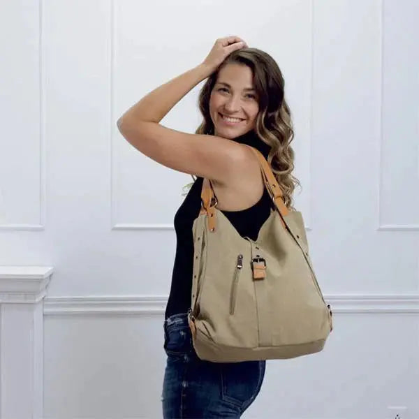 Imani - Stilfuld stor taske med transformerbare stropper-Apparel & Accessoiries-Lundbutik-Lund Butik