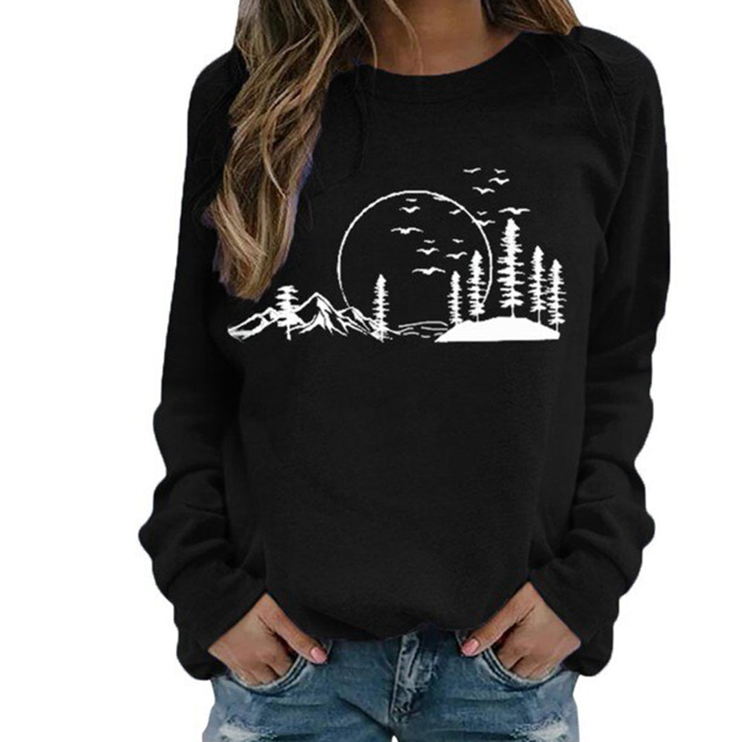 Frieda - Ultravarm sweater med rund hals og print og langt ærme Lundbutik