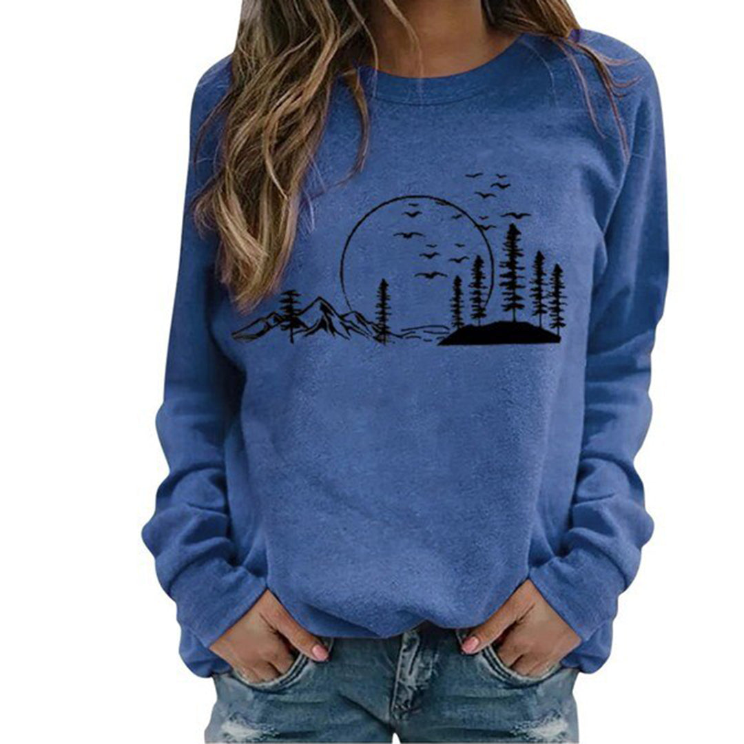 Frieda - Ultravarm sweater med rund hals og print og langt ærme Lundbutik