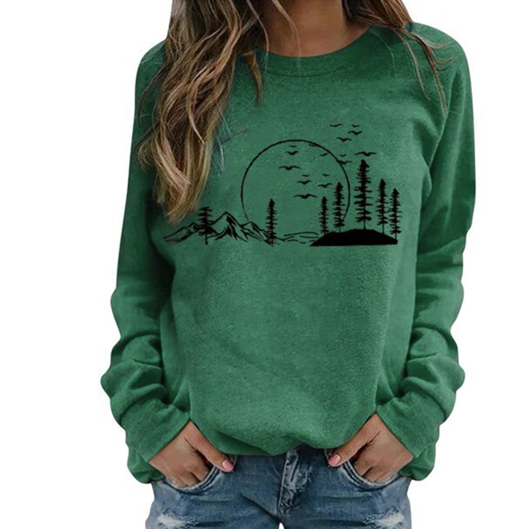 Frieda - Ultravarm sweater med rund hals og print og langt ærme Lundbutik