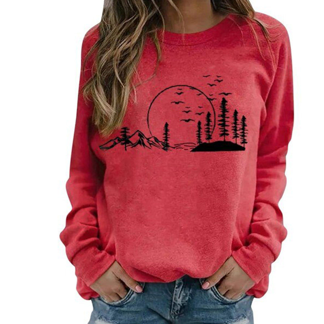 Frieda - Ultravarm sweater med rund hals og print og langt ærme Lundbutik