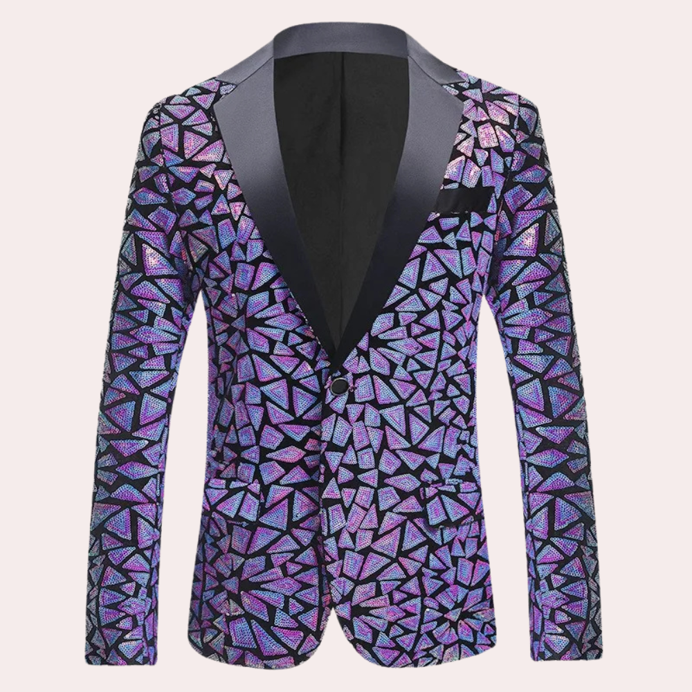 Adrian - Luxe Sequin Blazer med enkeltknapslukning Lund Butik