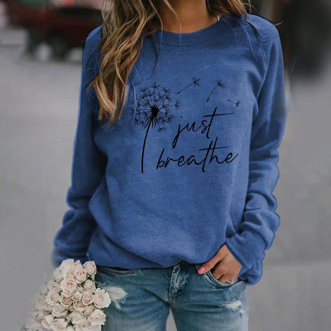 Sandra - Behagelig sweatshirt med print og rund hals med langt ærme Lundbutik