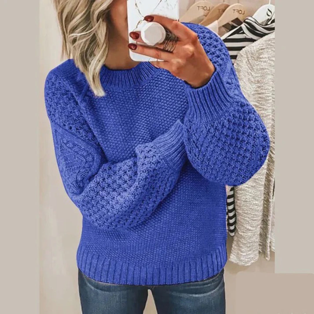 Silvia - Behagelig varm trøje med rund hals og langt ærme Lundbutik