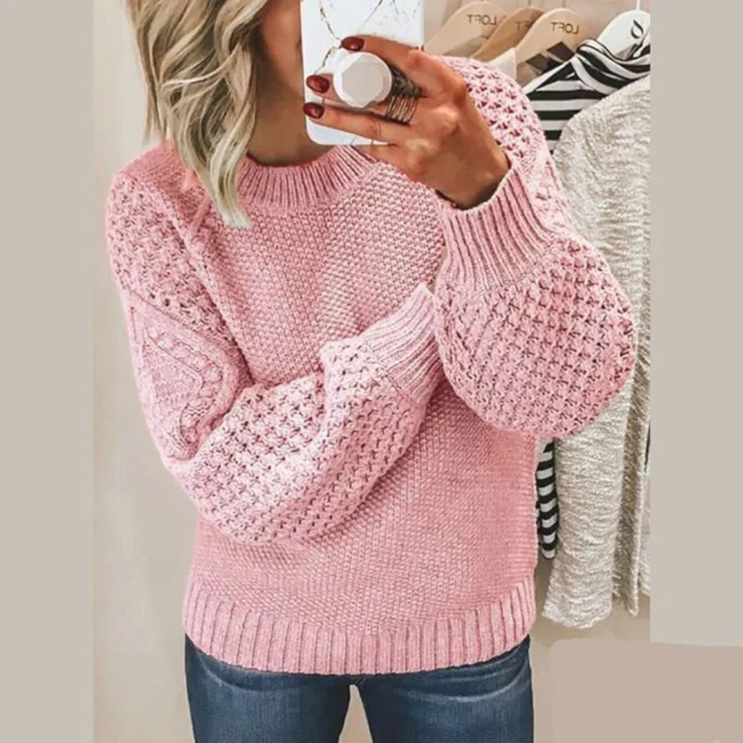 Silvia - Behagelig varm trøje med rund hals og langt ærme Lundbutik