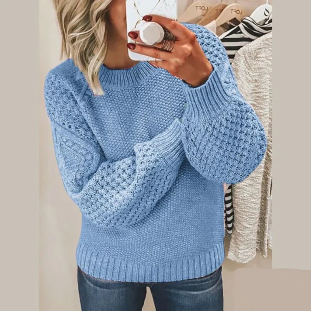 Silvia - Behagelig varm trøje med rund hals og langt ærme Lundbutik