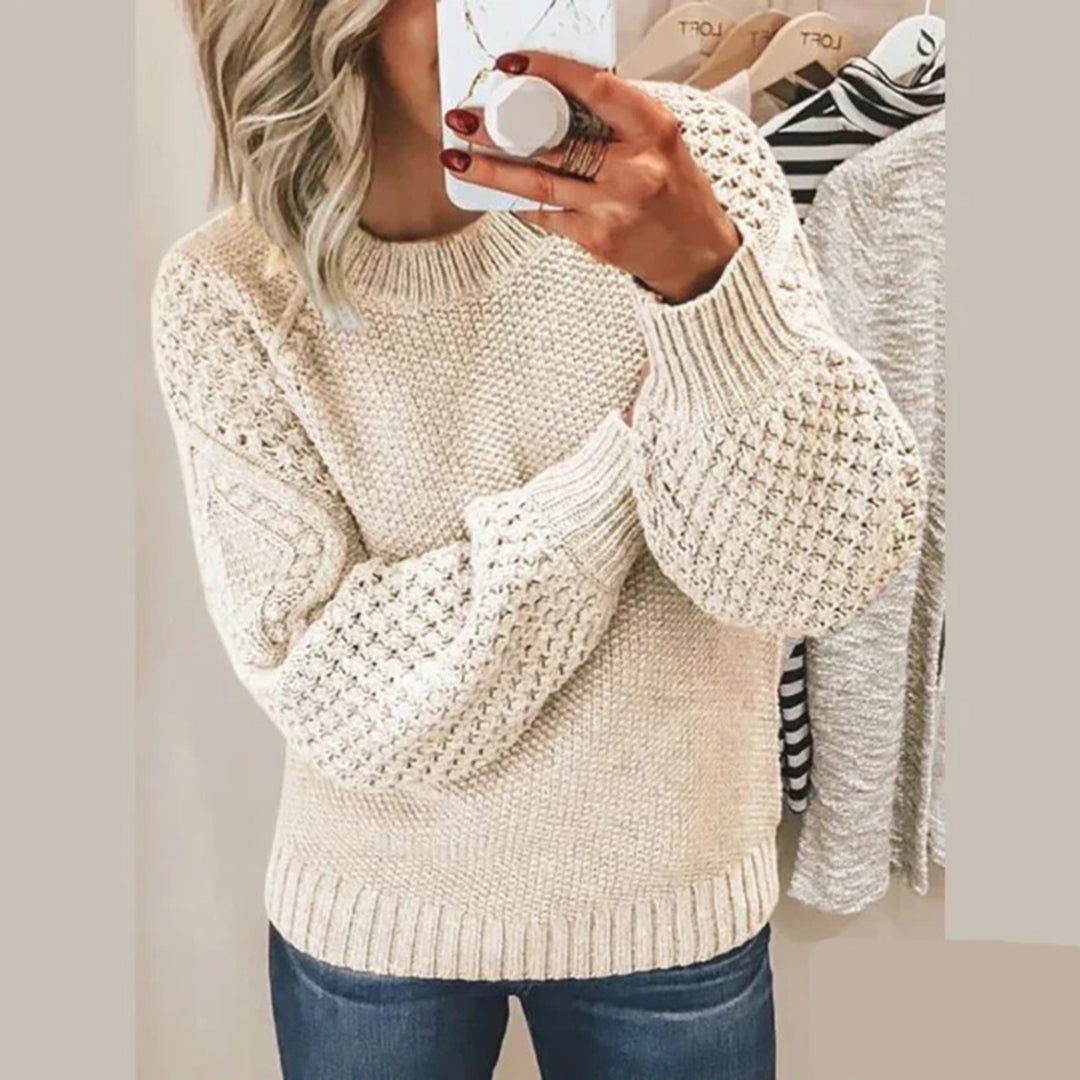 Silvia - Behagelig varm trøje med rund hals og langt ærme Lundbutik