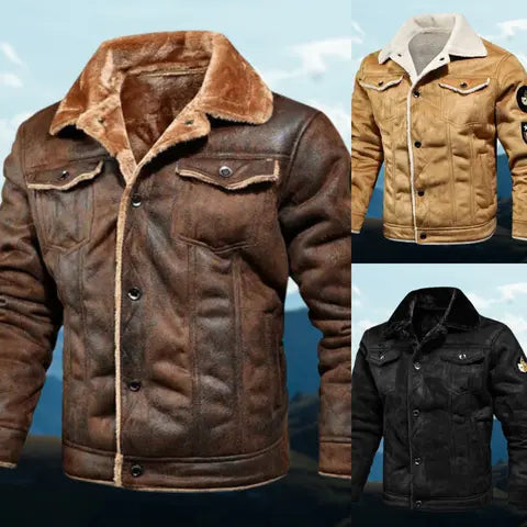 Carl - Varm langærmet jakke med knapper og lommer-Jackets-Lundbutik-Lund Butik
