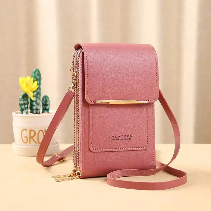 Lily - Kompakt pung crossbody taske med smart opbevaring-Apparel & Accessoiries-Lundbutik-Mørk Lyserød-Standard-Lund Butik