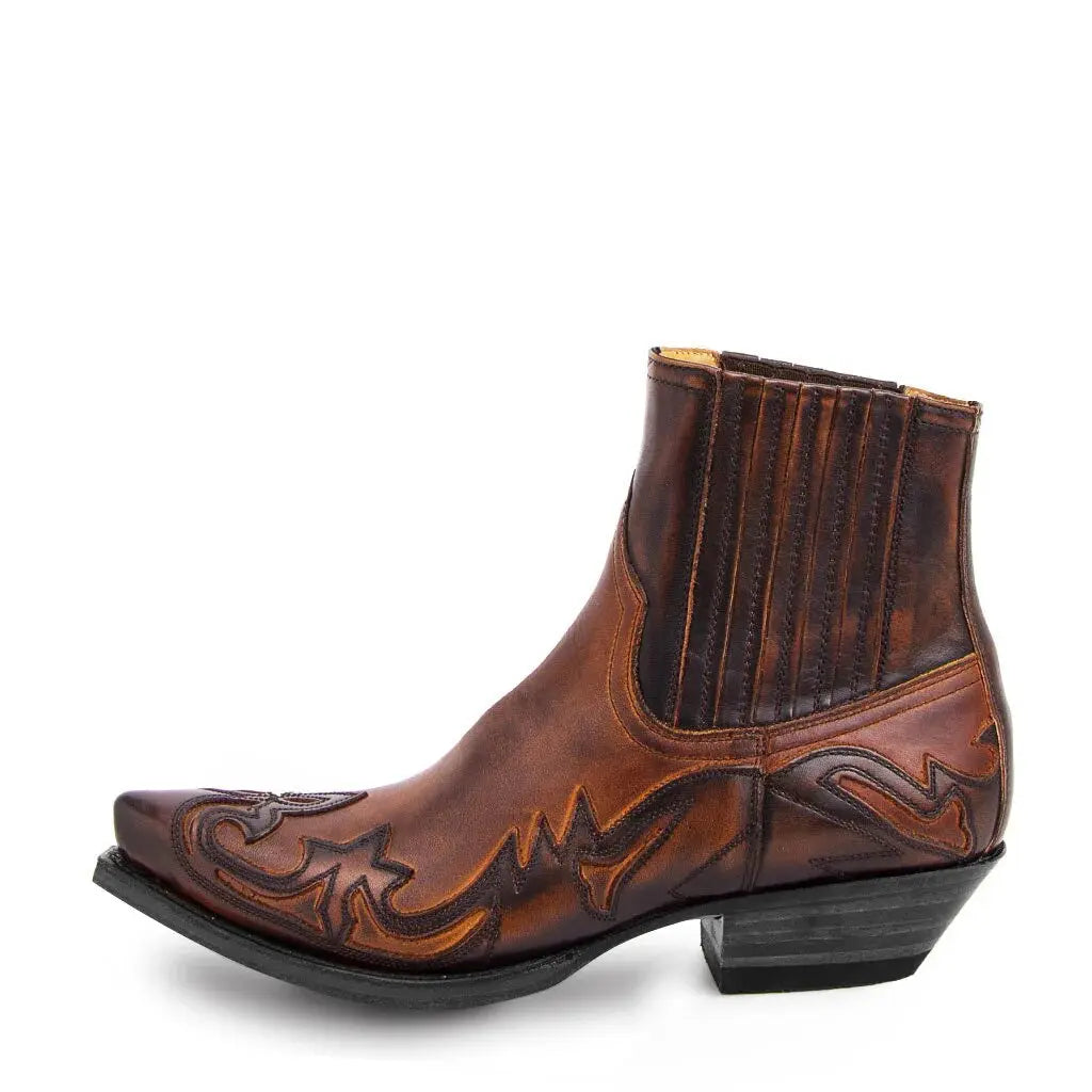 Wyatt - Premium Unisex broderede western cowboystøvler-Shoes-Lundbutik-Brun-35-Lund Butik