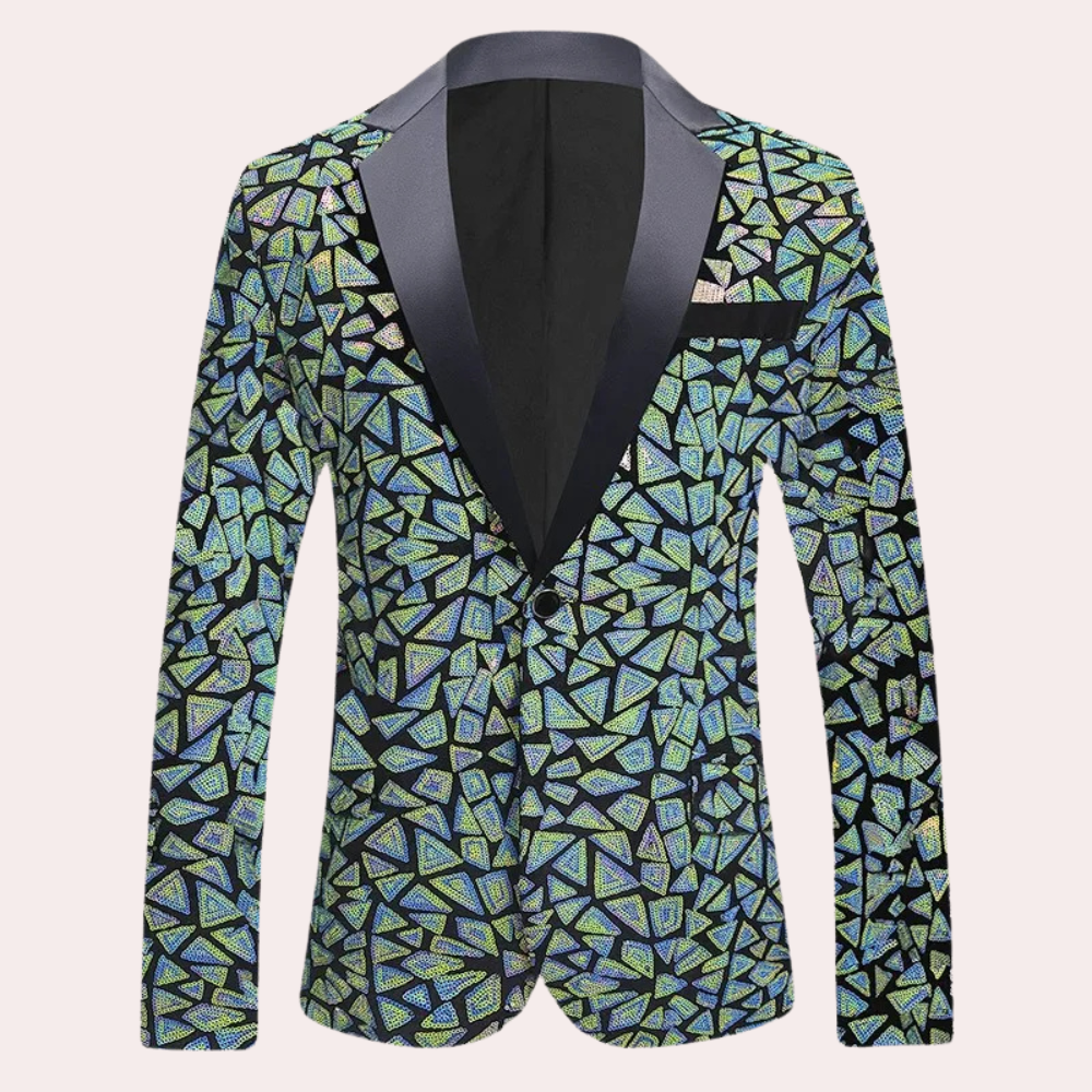 Adrian - Luxe Sequin Blazer med enkeltknapslukning Lund Butik