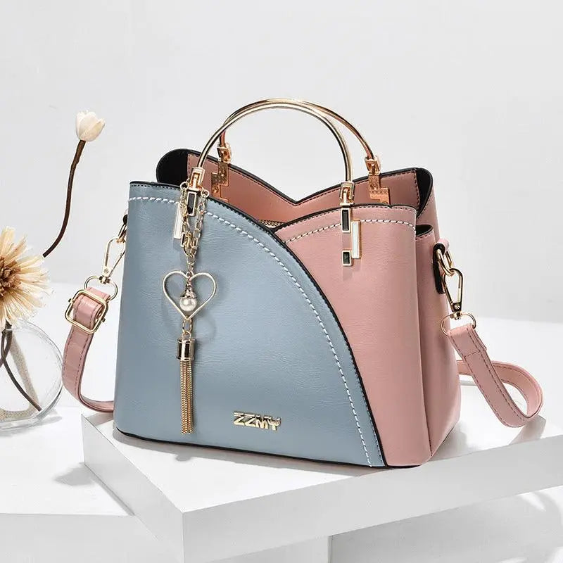 Briana - Elegant skuldertaske med justerbare stropper-Apparel & Accessoiries-Lundbutik-Blå/Lyserød-Standard-Lund Butik