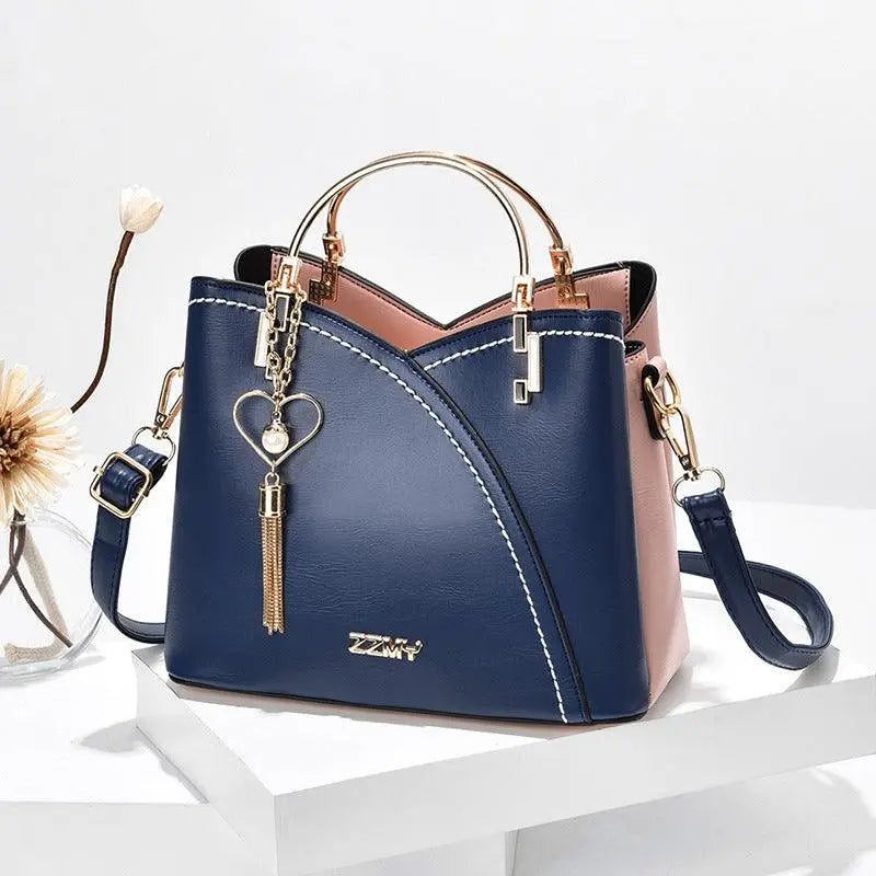 Briana - Elegant skuldertaske med justerbare stropper-Apparel & Accessoiries-Lundbutik-Marineblå/Lyserød-Standard-Lund Butik